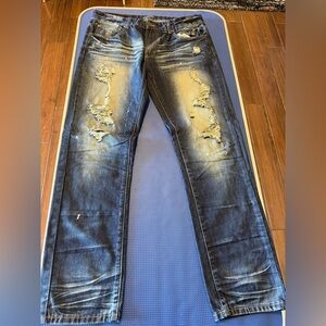 Black Premium Distressed Blue Jeans